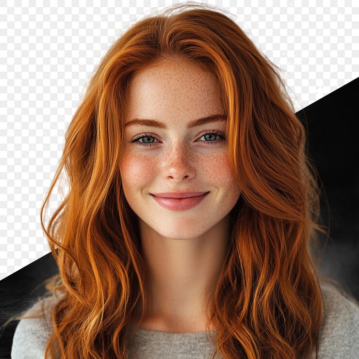 PSD une belle femme aux cheveux roux
