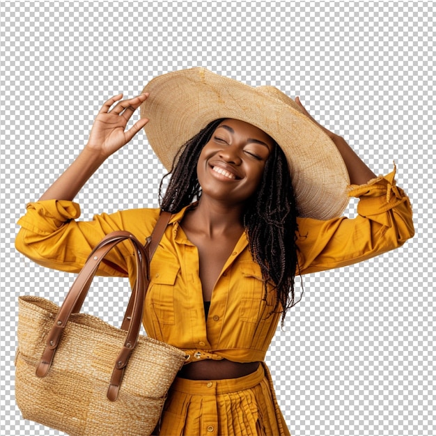 PSD une belle femme avec un sac à courses.