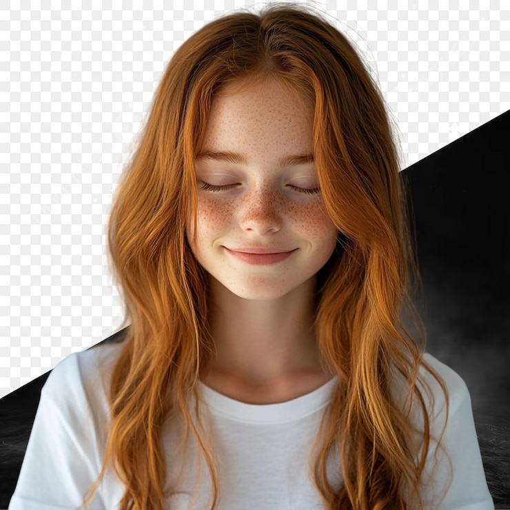 PSD la belle fille aux cheveux roux