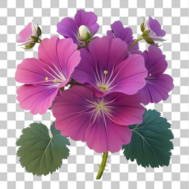 PSD belle fleur design de bouquet abstrait avec une aquarelle fractale un fond transparent de fleur