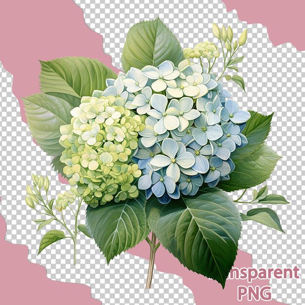 PSD une belle illustration botanique un bouquet de fleurs colorées avec un arrière-plan transparent