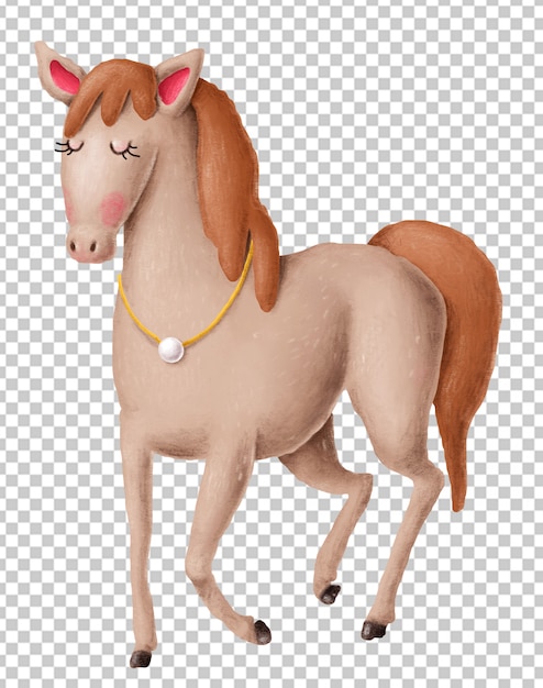 PSD belle illustration de cheval dessiné à la main