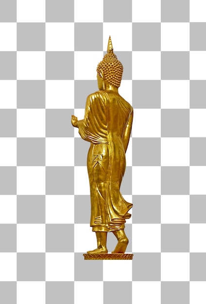 PSD belle image de bouddha doré en posture de veille isolée sur fond transparent