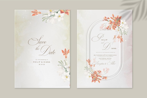 Belle Invitation De Mariage Avec Fleur D'oranger