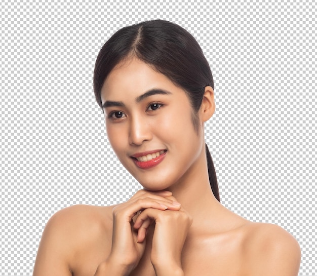 Belle Jeune Femme Asiatique Avec Une Peau Fraîche Et Propre Concept De Beauté Et De Soins De La Psd Fichier Psd