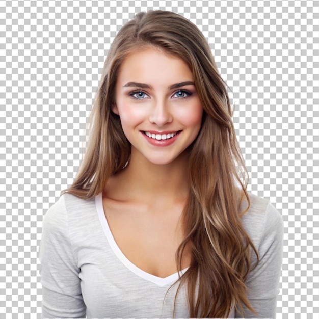 une belle jeune femme sur fond blanc