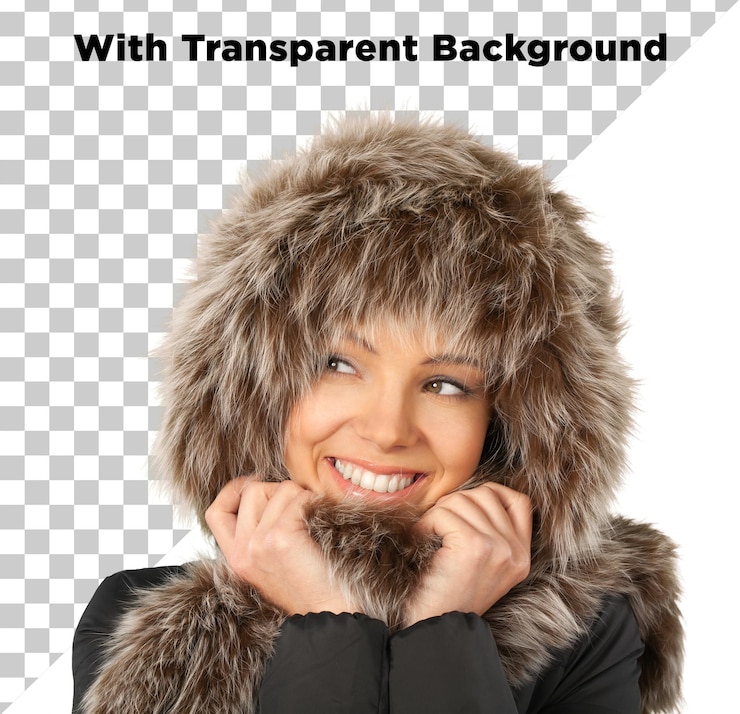 PSD une belle jeune fille en pull profitant de la saison hivernale png psd isolée sur un fond transparent