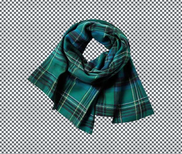 Belle et magnifique écharpe de tartan isolée sur un fond transparent
