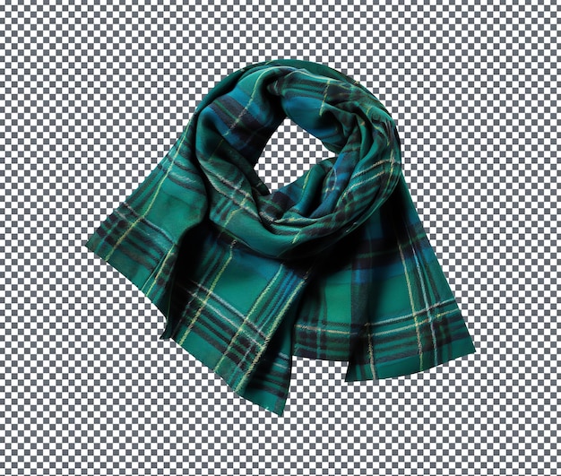 PSD belle et magnifique écharpe de tartan isolée sur un fond transparent