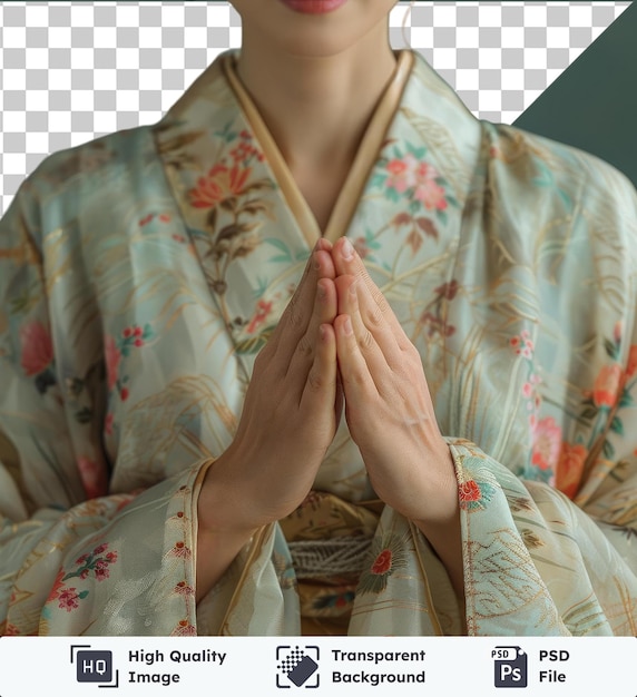 PSD la belle main de la femme japonaise en kimono