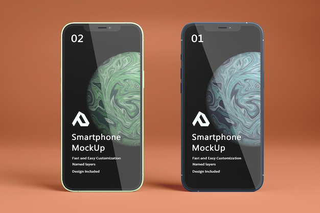 Belle maquette de smartphone réaliste isolée