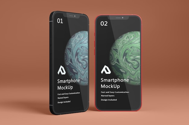 Belle maquette de smartphone réaliste isolée