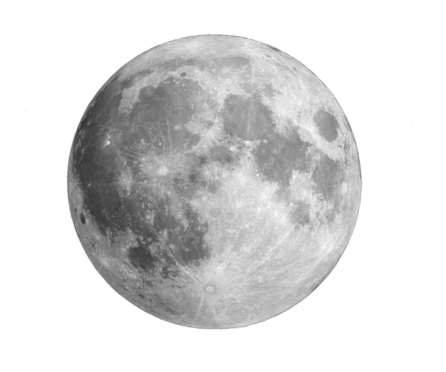 Une belle pleine lune grise et lumineuse