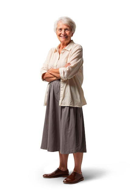 Une belle vieille femme pose.
