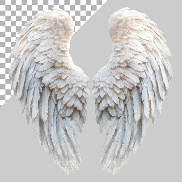 De belles ailes d'ange blanches isolées sur un fond transparent