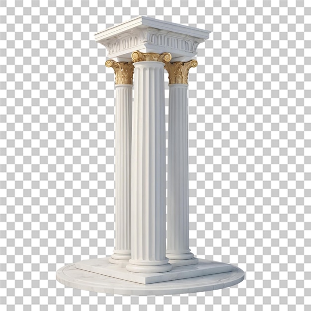 PSD de belles colonnes grecques sur un fond transparent