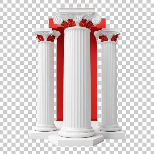 PSD de belles colonnes grecques sur un fond transparent