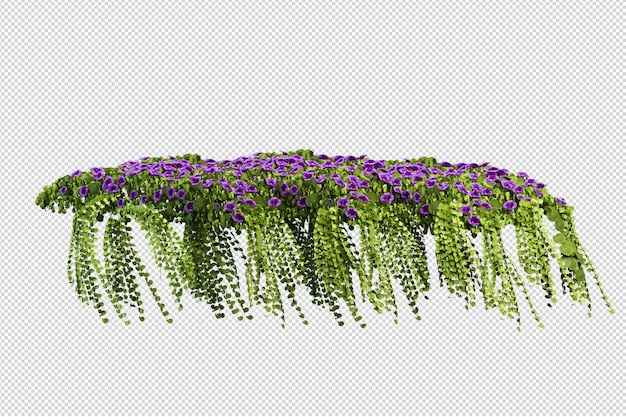 Belles Différentes Sortes De Fleurs En Rendu 3d Isolées