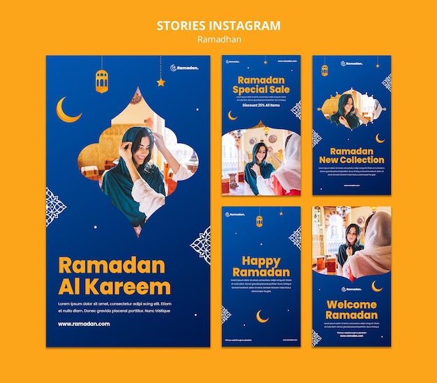 PSD belles histoires de médias sociaux du ramadan