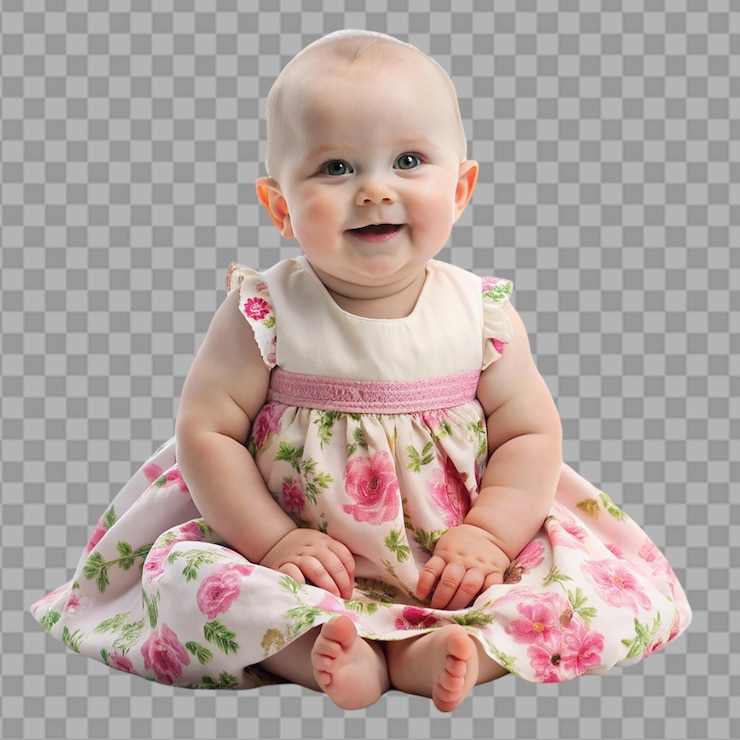 PSD de belles robes de bébé sur un fond transparent