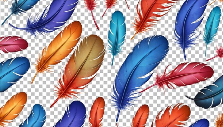 PSD la belleza y la diversidad de las coloridas plumas de los animales