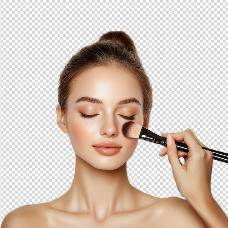 PSD belleza mujer cara piel sana natural hermosa joven modelo retrato de chica