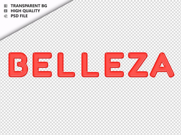 PSD belleza tipografia texto vermelho vidro brilhante psd transparente