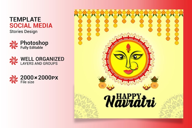bellissima Durga puja e felice sfondo decorativo del festival indiano Navratri