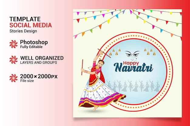 bellissima Durga puja e felice sfondo decorativo del festival indiano Navratri