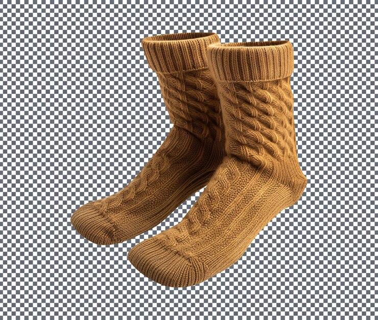 PSD bellissimi calzini wool blend isolati su sfondo trasparente