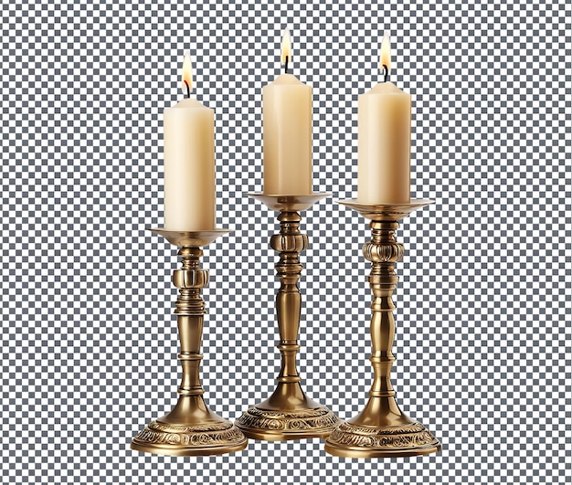 Bellissimi candelabri di compleanno isolati su sfondo trasparente
