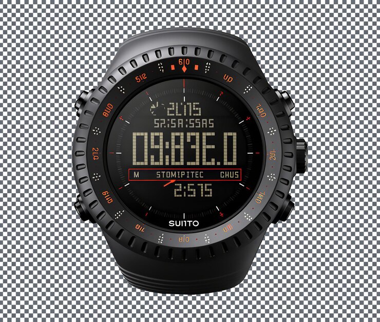 PSD bellissimi orologi sportivi all'aperto isolati su sfondo bianco
