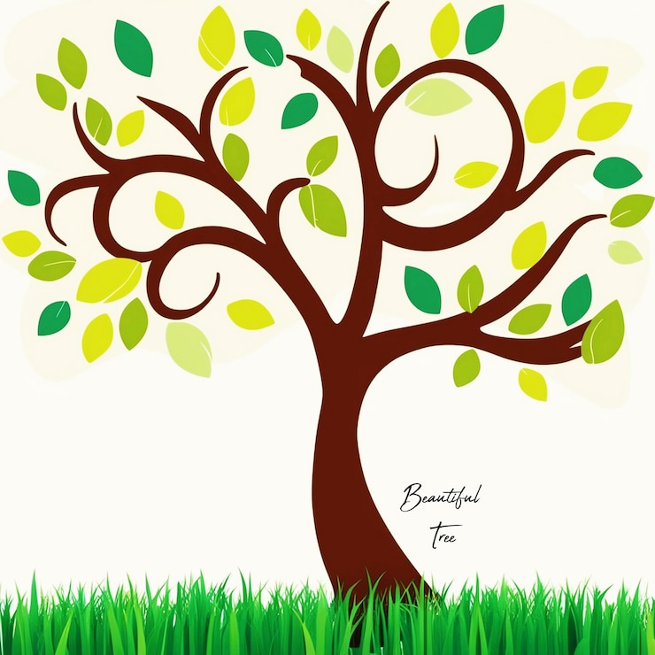 PSD bellissimo albero verde ai generate