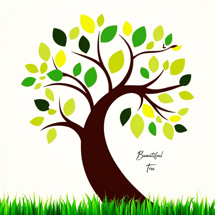 PSD bellissimo albero verde ai generate