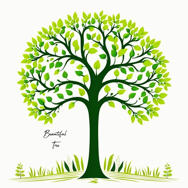 Bellissimo albero verde Ai Generate