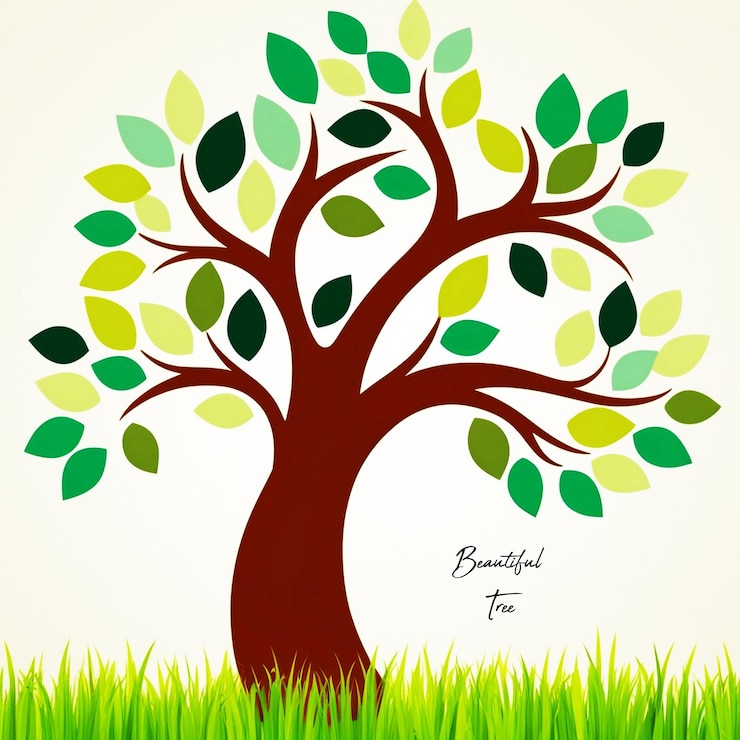 PSD bellissimo albero verde ai generate
