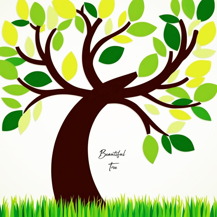 PSD bellissimo albero verde ai generate