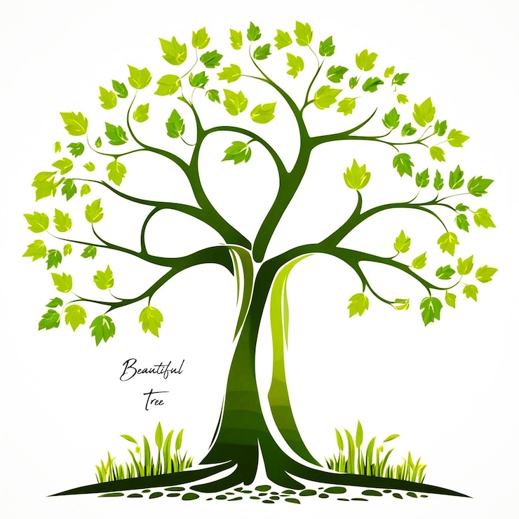 PSD bellissimo albero verde ai generate