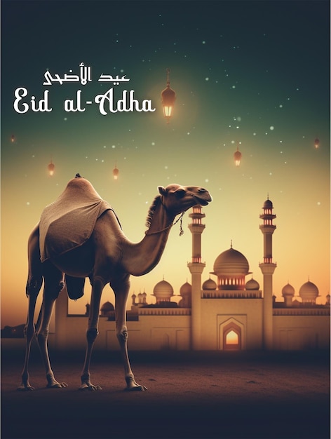 Bellissimo biglietto di auguri Eid Al Adha Mubarak Eid Mubarak