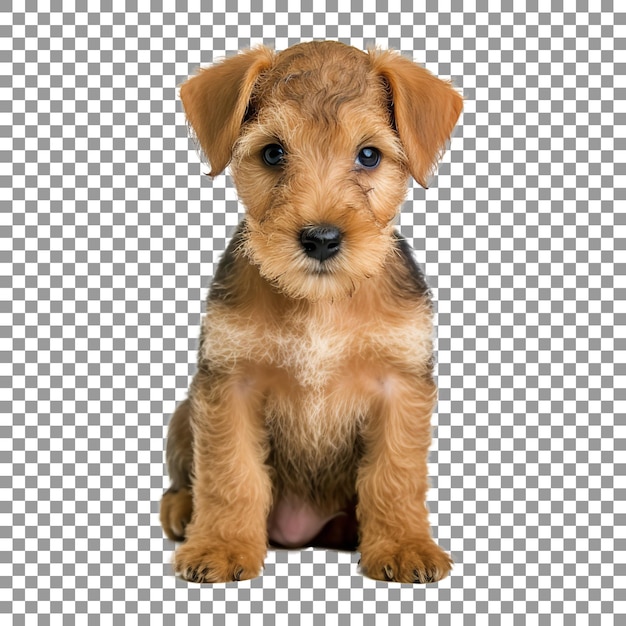 Bellissimo cucciolo di Lakeland Terrier isolato su uno sfondo trasparente