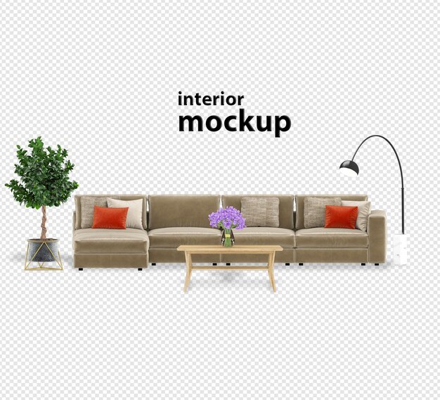 Bellissimo design degli interni in rendering 3d