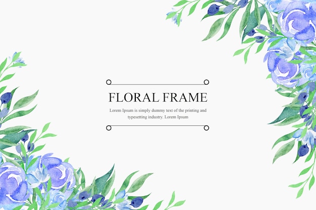 Bellissimo disegno di sfondo di fiori e foglie ad acquerello morbido