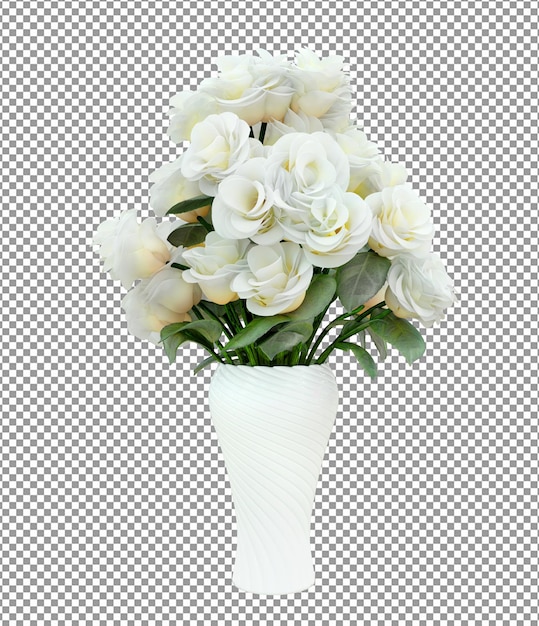 Bellissimo fiore in vaso nella rappresentazione 3d