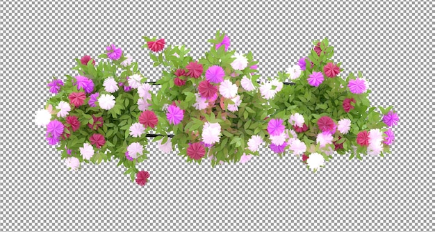 Bellissimo fiore in vaso nelle rappresentazioni 3d