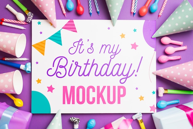 Bellissimo mock-up di concetto di compleanno