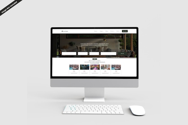Bellissimo mockup dello schermo del desktop