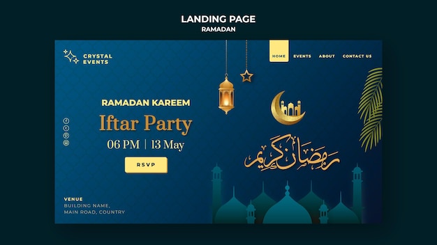 Bellissimo modello di home page del ramadan