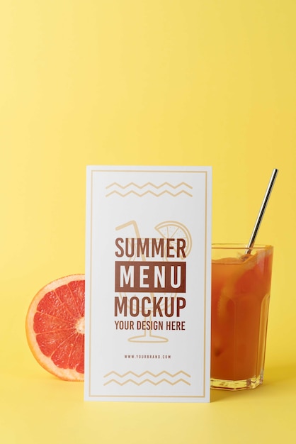 Bellissimo modello di menu estivo