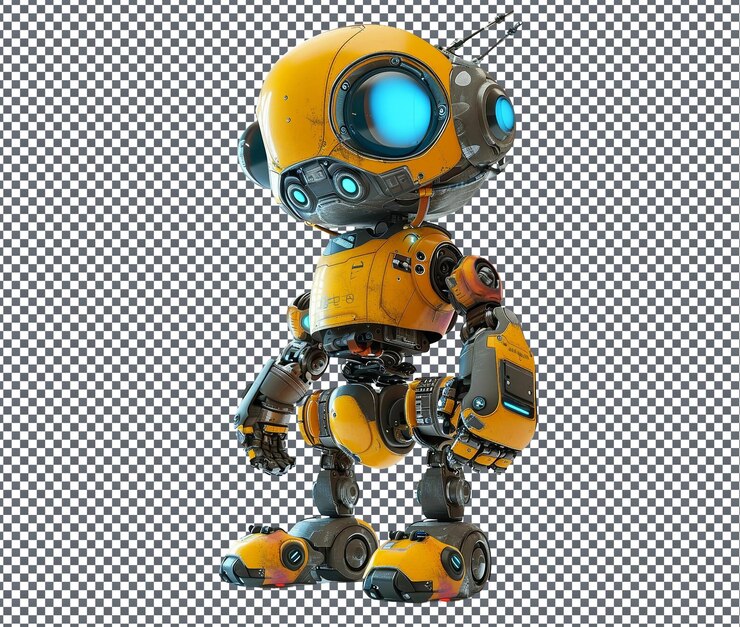 PSD bellissimo robot in stile cartone animato isolato su uno sfondo trasparente