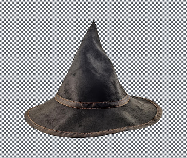 PSD belo e magnífico chapéu de bruxa isolado em fundo transparente